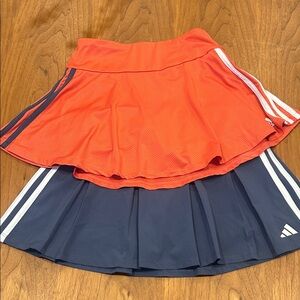Adidas girls M(7-8) 2 pack Skort in Orange and Navy